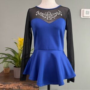 J.O.A Long Sleeve Peplum Top